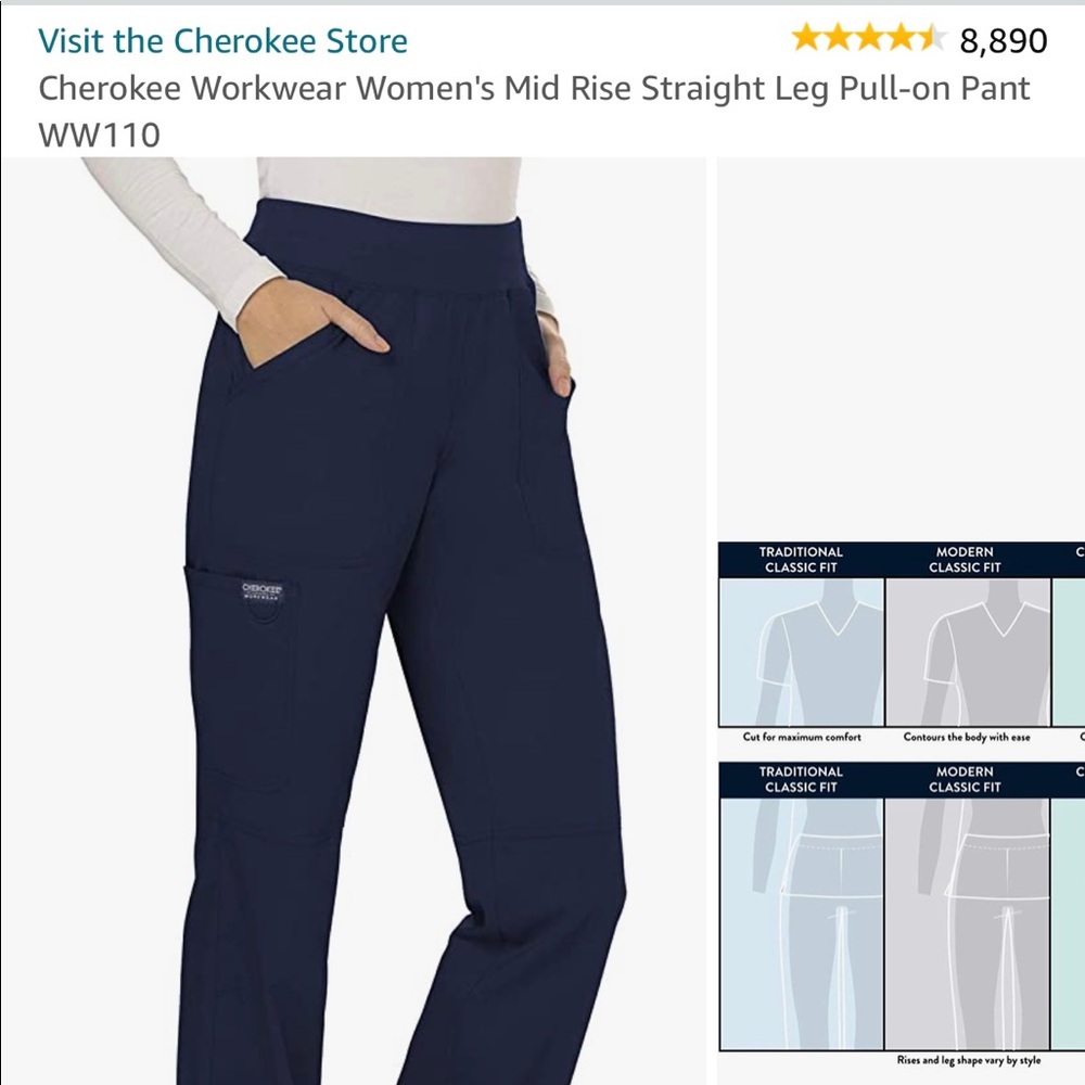 Cherokee Plus Size Women’s Navy Blue Scrub Pant